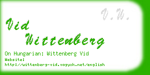 vid wittenberg business card